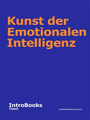cover image of Kunst der Emotionalen Intelligenz